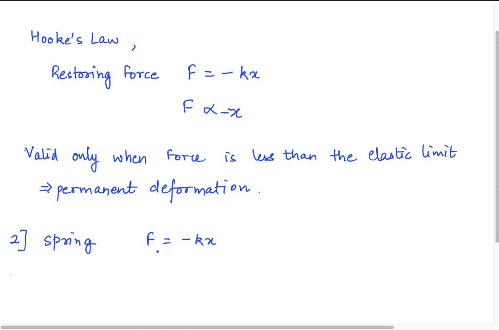 SOLVED: Under what conditions is Hooke’s Law invalid? Does a spring ...
