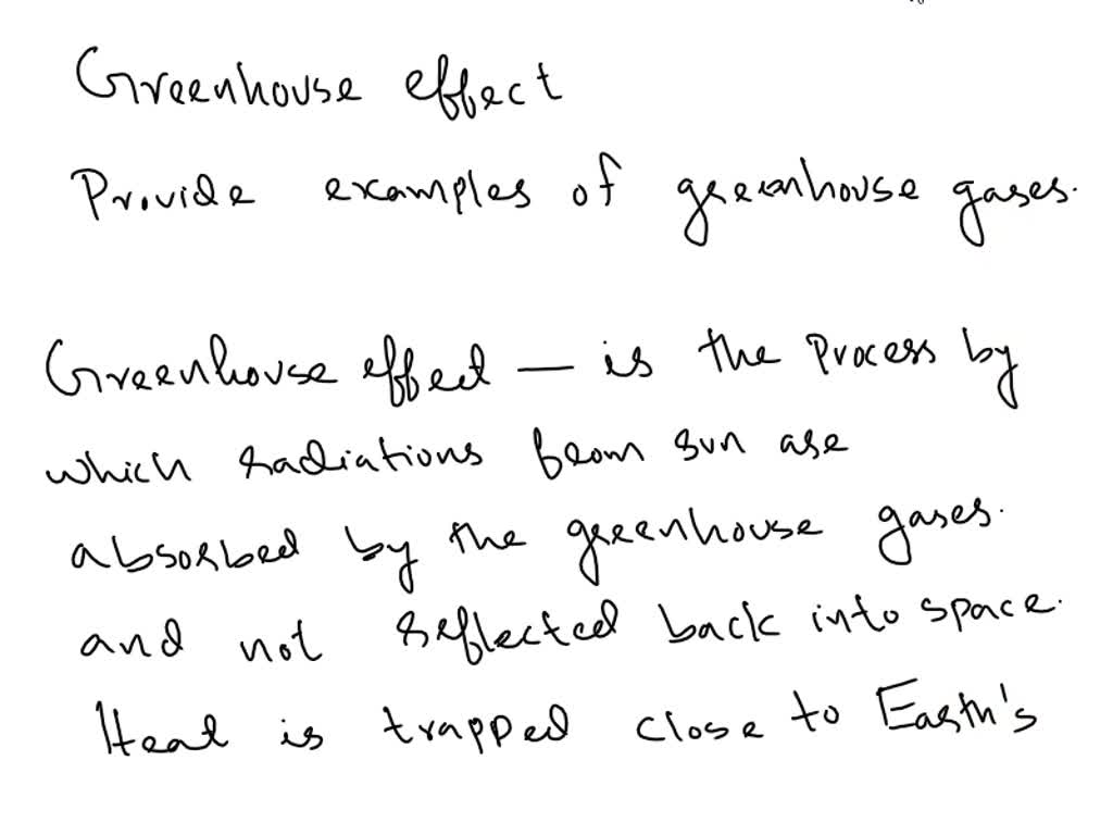 SOLVED In at least three or more sentences, explain the greenhouse