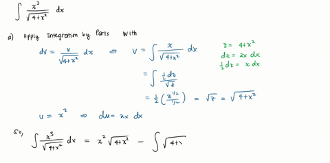 integrate-int-fracx3sqrt4x2-d-x-a-by-parts-letting-d-vleftx-sqrt4x2right-d-x-b-by-substitution-letti-94157