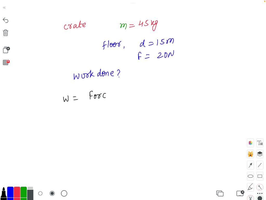 SOLVED: A crate of mass 50 kg is pushed along a floor with a force