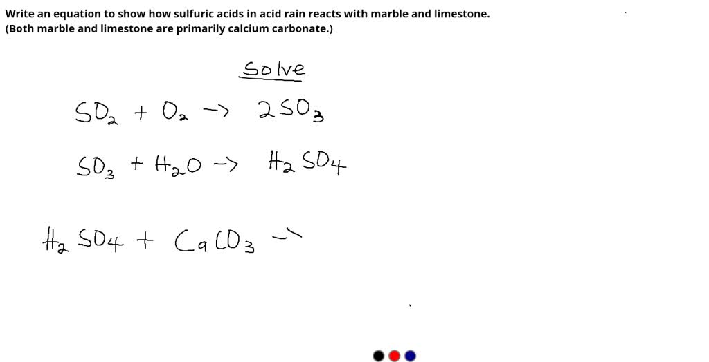 Solved Write An Equation To Show How Sulfuric Acids In Acid Rain Reacts With Marble And 4087