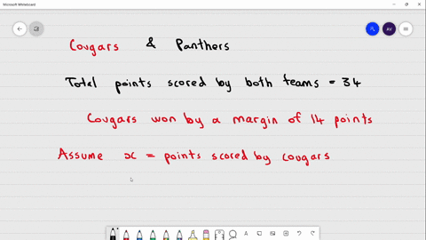 a-football-game-was-played-between-two-teams-the-cougars-and-the-panthers-the-two-teams-scored-a-total-of-34-points-and-the-cougars-won-by-a-margin-of-14-points-how-many-points-did-the-panthers-score