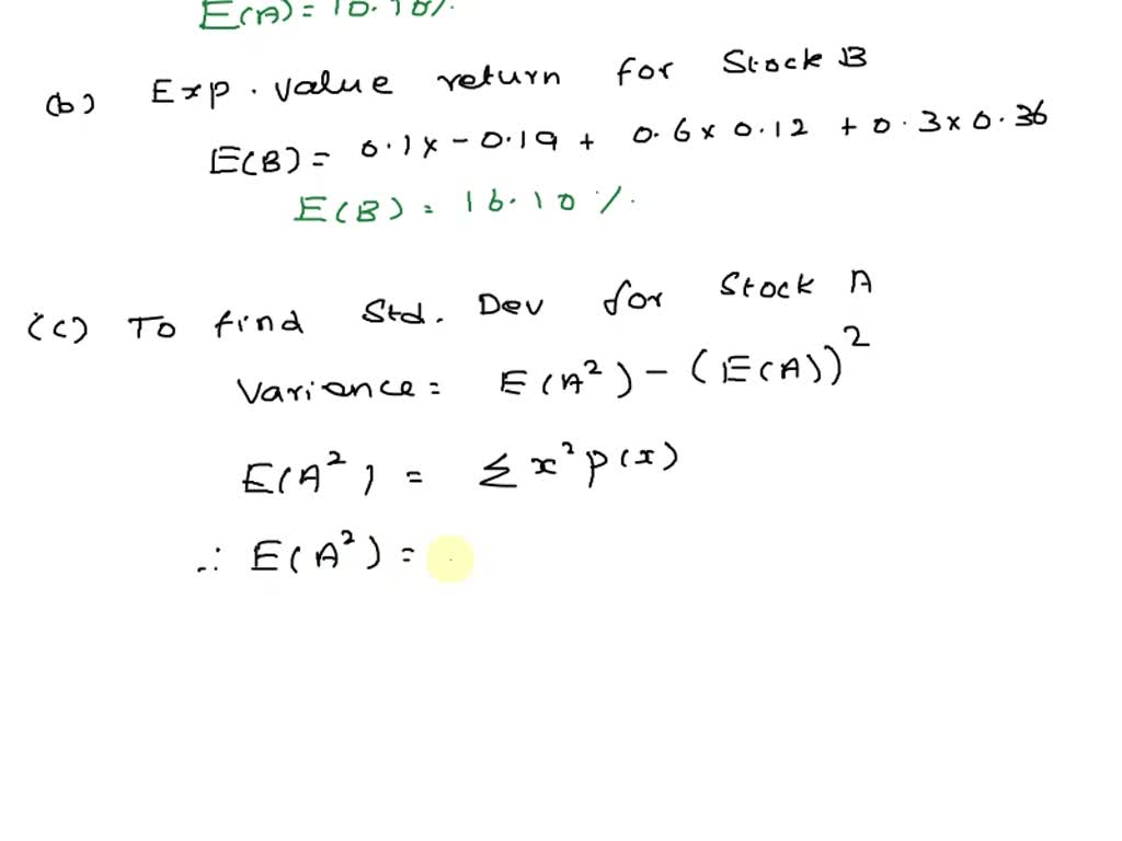 SOLVED: Problem 13-7 Calculating Returns And Standard Deviations (LO1 ...