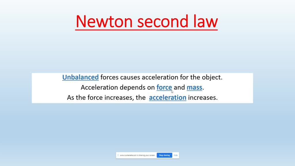 SOLVED "DirectionBelow is a summary of newton's second law. Fill in