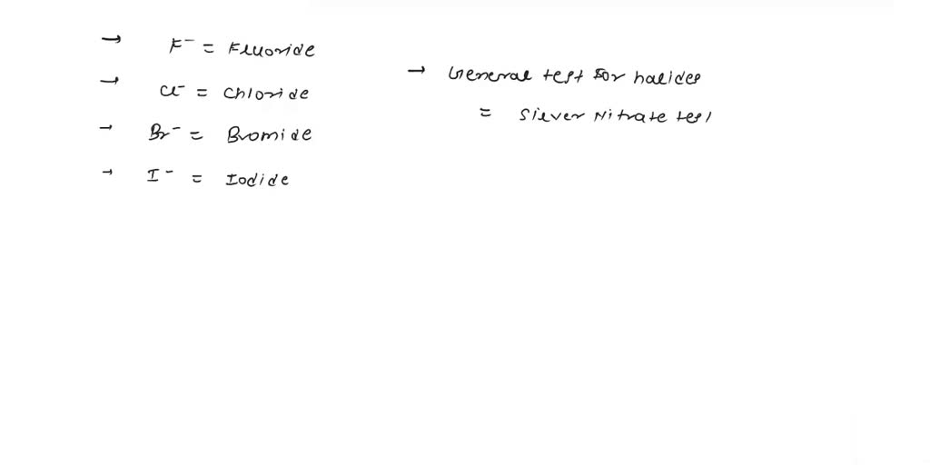 SOLVED 'The general test for halides silver nitrate test soda lime