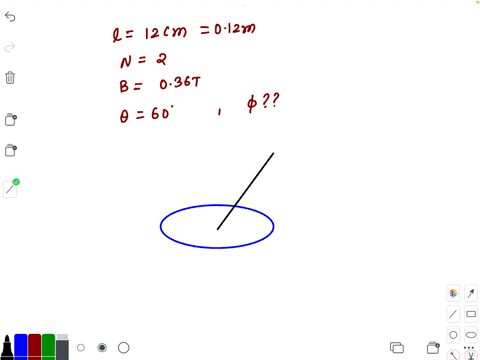 a-square-coil-length-of-side-is-12-cm-of-wire-consisting-of-two-turns-is-placed-in-a-uniform-magnetic-field-036-t-that-makes-an-angle-of-60-degree-with-the-plane-of-the-coil-as-shown-in-the-figure-wha