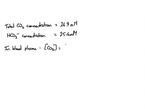 calculate-the-ph-of-a-blood-plasma-sample-with-a-total-co2-concentration-of-269-mm-and-bicarbonate-concentration-of-256-mm-recall-from-page-67-that-the-relevant-pk2-of-carbonic-acid-is-61-18402