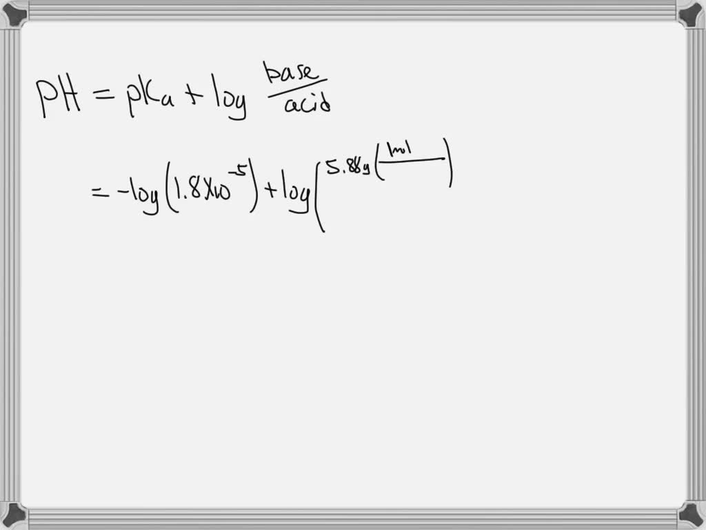 SOLVED USE ICE TABLES 1. A buffer solution was made by dissolving 5