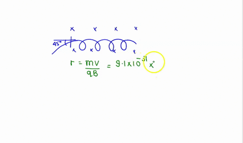 ii-an-electron-enters-a-uniform-magnetic-field-b028-mathrmt-at-a-45circ-angle-to-vecmathbfb-determin-56696
