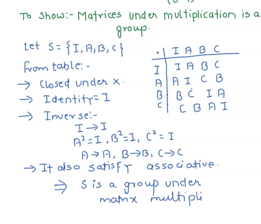 VIDEO Solution: Let H Be The Group (under Matrix Multiplication) Of ...