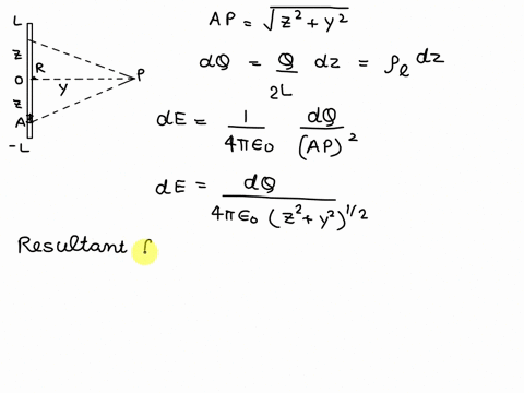 find-the-electric-iield-at-point-due-t0-straight-line-charge-pe-of-length-2l-as-shown-in-figure-repeat-part-a-for-point-ar-rom-the-line-y-l-find-the-electric-field-at-point-due-t0-straight-l-24415