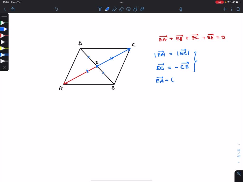 Solved A B C D Is A Parallelogram Whose Diagonals B D And A C Meet At The Point E Prove That E