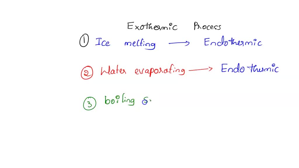 SOLVED 3. Which one of the following is an exothermic process? A) ice melting B) water