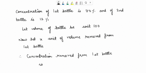 please-provide-correct-solution-and-explain-fully-two-identical-bottles-are-completely-filled-with-a-solution-of-salt-and-water-having-different-concentrations-the-concentration-of-the-solut-56988
