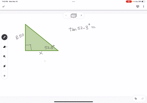 find-the-indicated-part-of-the-right-triangle-that-has-the-given-parts-one-leg-is-850-and-the-angle-23736