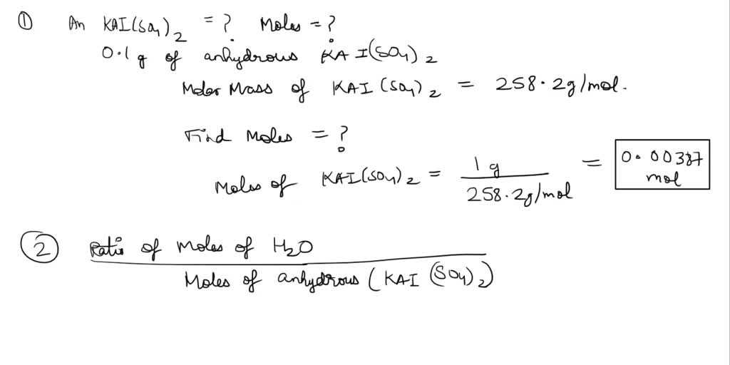 calculate-the-moles-of-anhydrous-dry-kal-so4-2-that-were-present-in