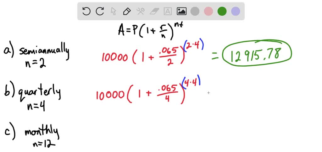 SOLVED: Use the compound interest formulas A=P nearest cent. and A=Pelt ...