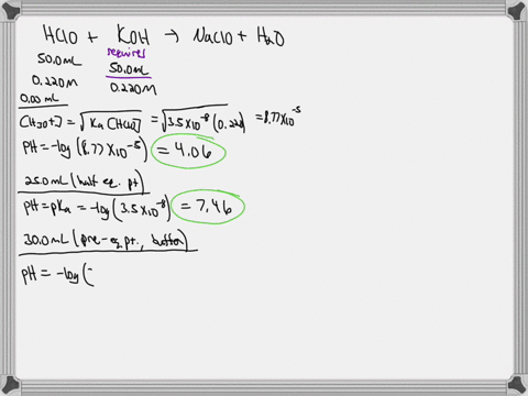 calculate-the-ph-for-each-case-in-the-titration-of-500-ml-of-0220-m-hcloaq-with-0220-m-kohaq-use-the-ionization-constant-for-hclo-what-is-the-ph-before-addition-of-any-koh-what-is-the-ph-aft-42564
