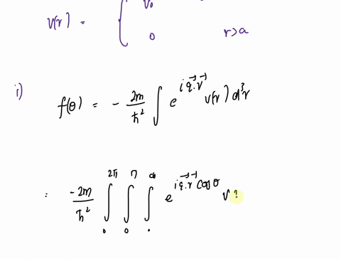 146-using-the-born-approximation-evaluate-the-differential-scattering-cross-section-for-scattering-of-particles-of-mass-and-incident-energy-e-by-the-repulsive-spherical-well-with-potential-v-16351