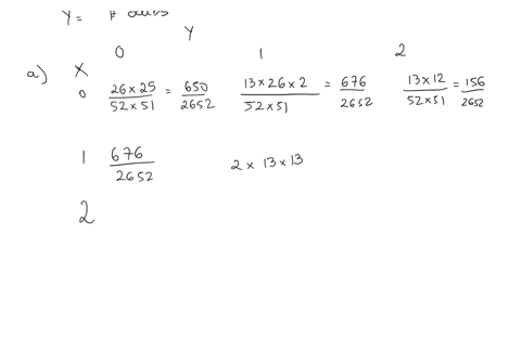 two-cards-are-drawn-without-replacement-from-a-pack-of-cards-and-the-random-variable-x-measures-the-number-of-hearts-drawn-and-the-random-variable-y-measures-the-number-of-clubs-drawn-a-what-82852