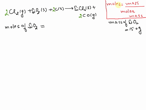 chlorine-gas-reacts-with-silica-sio-and-carbon-to-give-silicon-tetrachloride-monoxide-balance-the-following-cquation-clz-g-and-carbon-sioz-how-much-co-s-c-sicl-co-gas-can-be-produced-from-15-11756