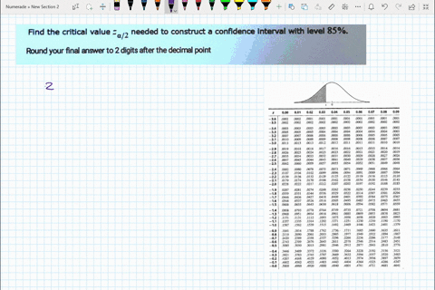 find-the-critical-value-needed-to-construct-a-confidence-interval-with-level-85-a2-round-your-final-answer-to-2-digits-after-the-decimal-polnt-68226