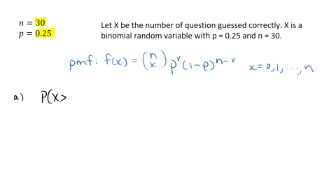 question-4-a-multiple-choice-test-contains-30-questions-each-with-four-answers-assume-that-a-student-just-guesses-on-each-question-use-binomial-distribution-what-is-the-probability-that-the-26302