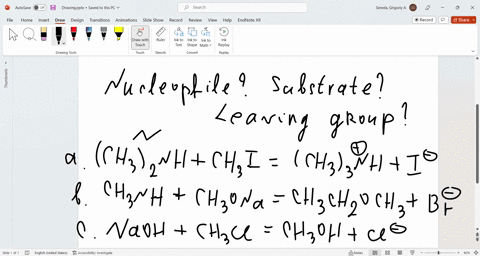 given-the-following-reactions-designate-the-nucleophile-substrate-and-leaving-group-in-each-case
