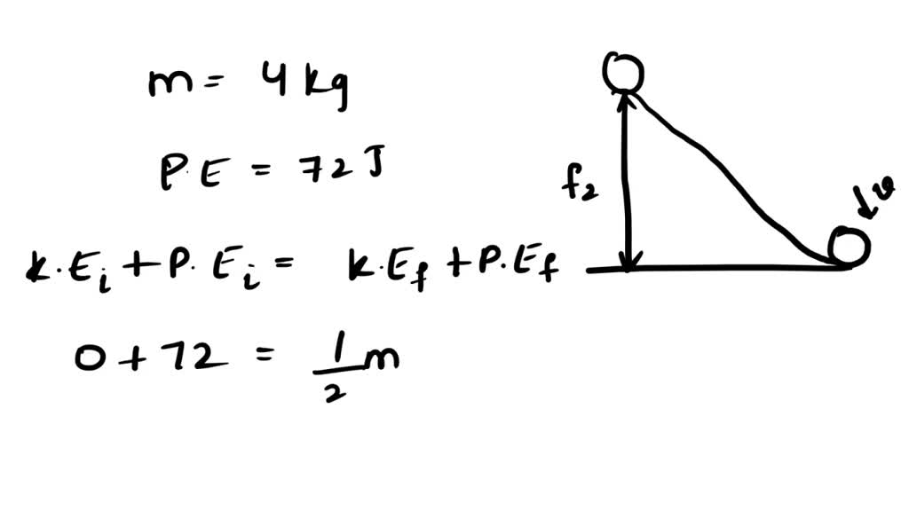 SOLVED the potential energy of a 4kg object on top of a 72J. what is