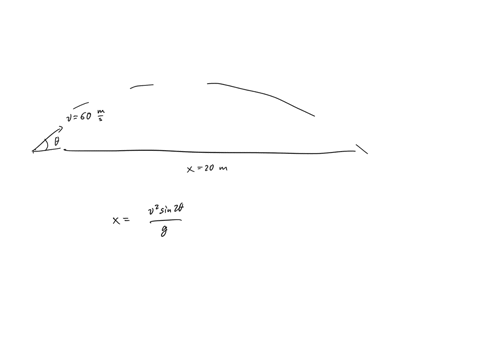 a-ball-is-kicked-from-the-ground-level-at-an-initial-velocity-of-60ms-and-an-angle-with-ground-reaches-a-horizontal-distance-of-20-meters-what-is-the-size-of-the-angle-57225