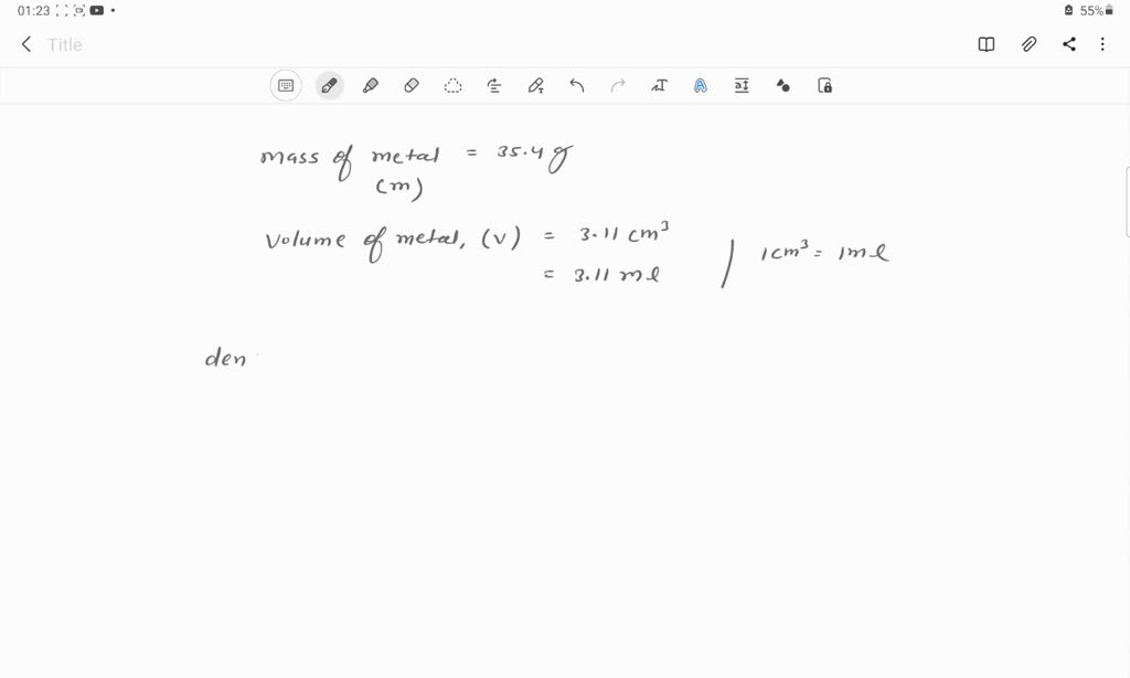 SOLVED A sample of certain metal has a mass of 3.7 grams and a density