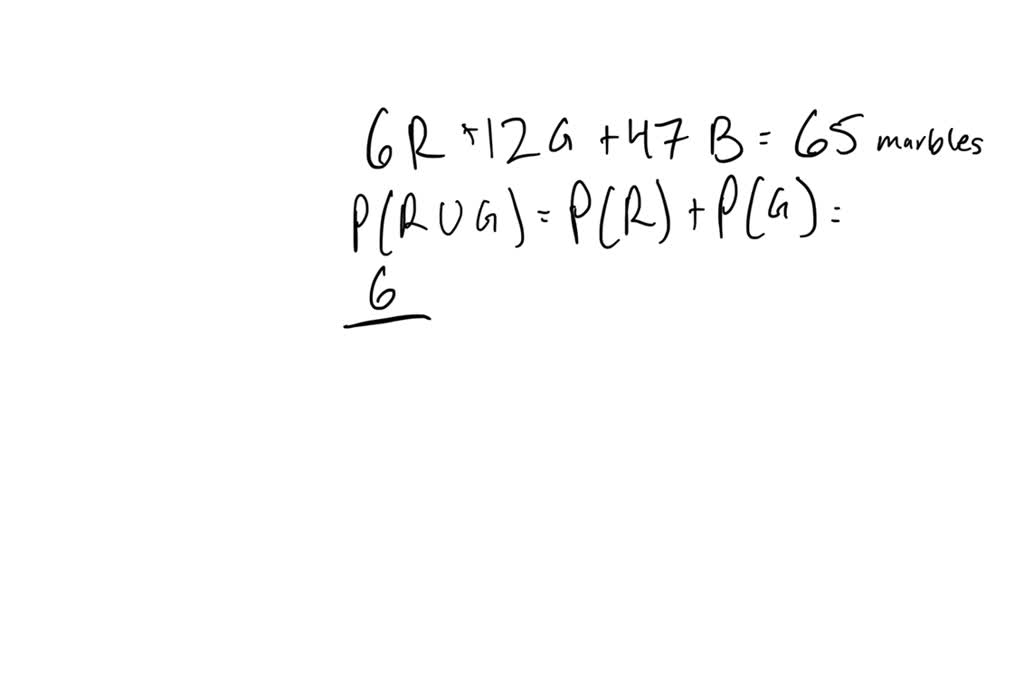 SOLVED A bag contains 12 red marbles, 3 green marbles and 7 blue