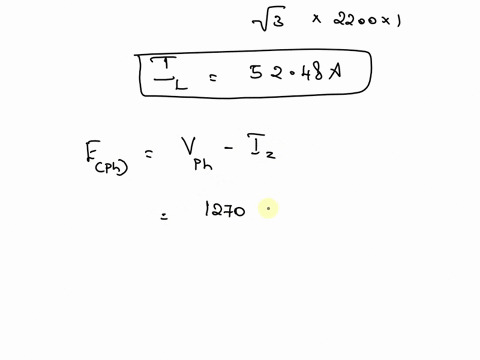a-2200-v-3-phase-star-connected-synchronous-motor-has-a-resistance-of-06-and-a-synchronous-reactance-of-6-find-the-generated-emf-and-the-angular-retardation-of-the-motor-when-the-input-is-20-24385