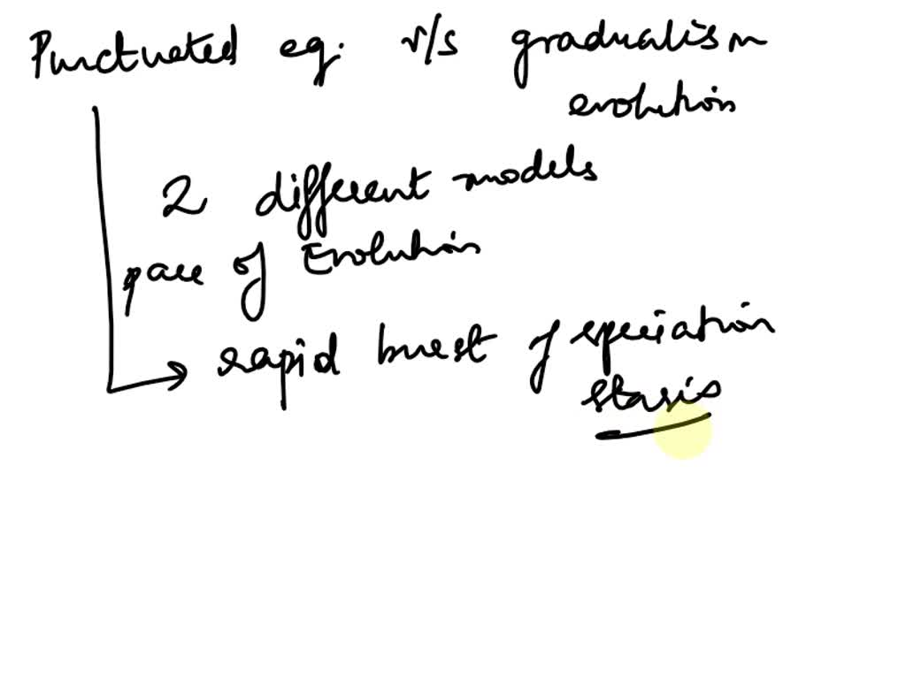 SOLVED: Punctuated equilibrium vs gradualism and evolution. What is the ...