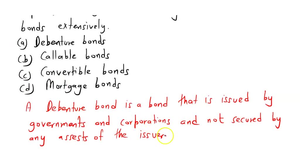 VIDEO solution: a bond Question 2 common stock a debenture a promissory ...