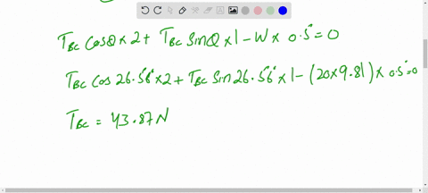 the-smooth-uniform-rod-ab-is-supported-by-a-ball-and-socket-joint-at-a-the-wall-at-b-and-cable-bc-determine-the-components-of-reaction-at-athe-tension-in-the-cableand-the-normal-reaction-at-23851