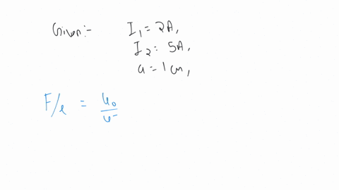 two-long-and-parallel-straight-wires-carrying-currents-of-2-a-and-5-a-in-the-opposite-directions-are-separated-by-a-distance-of-1-cm-find-the-nature-and-magnitude-of-the-magnetic-force-between-them