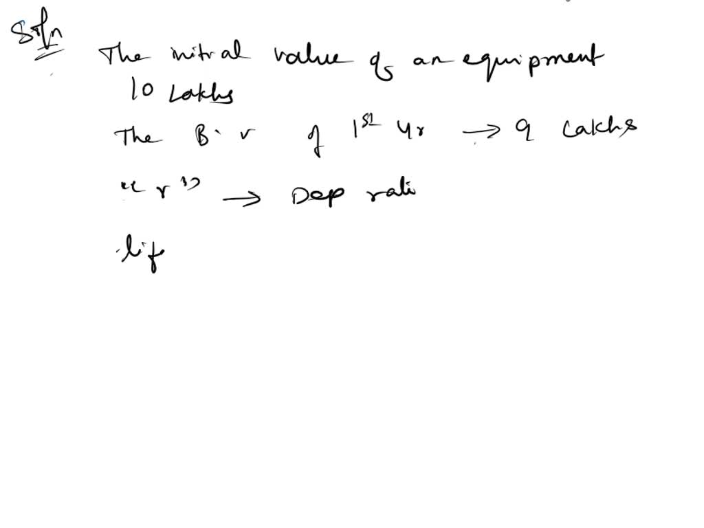 SOLVED 1. For equipment that has a first cost of 10,000 and the