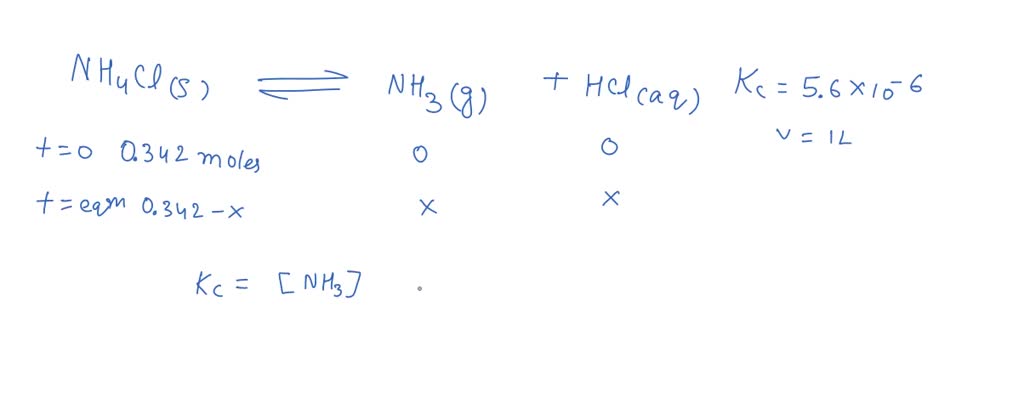 SOLVED: The equilibrium constant, Kc, for the following reaction is 5 ...