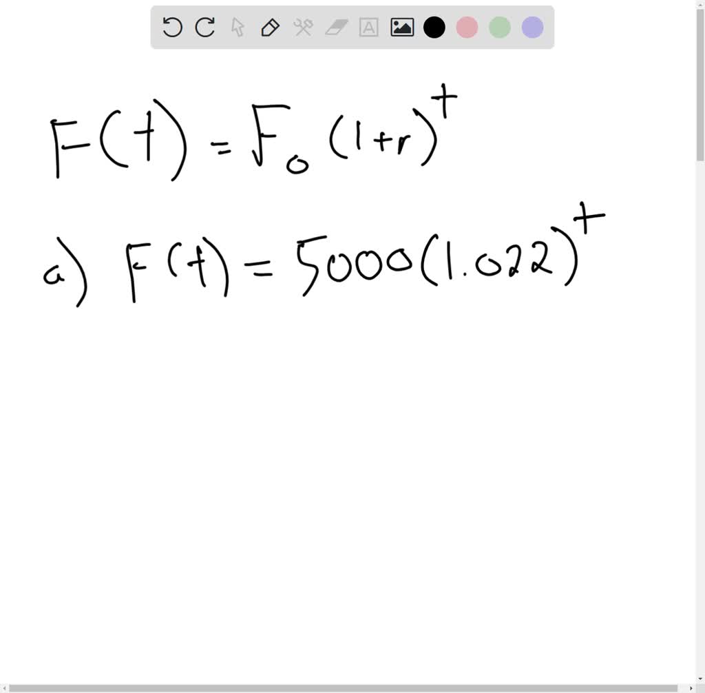 SOLVED: There are 5000 fish in a pond and the 'population is increasing by  2.2 % each year: Write an exponential function to model the population of  the fish. How many fish