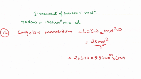a-calculate-the-magnitude-of-the-angular-momentum-of-the-earth-in-a-circular-orbit-around-the-sun-is-it-reasonable-to-model-it-as-a-particle-b-calculate-the-magnitude-of-the-angular-momentum-88938