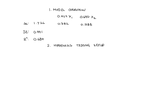 question-one-a-consider-the-three-variable-regression-model-y-0915-0569-x1-0690-x-2-se-1726-0382-0288-se-0991-r2-0684-n6-test-the-null-hypothesis-that-each-estimate-is-significantly-different-from-zer