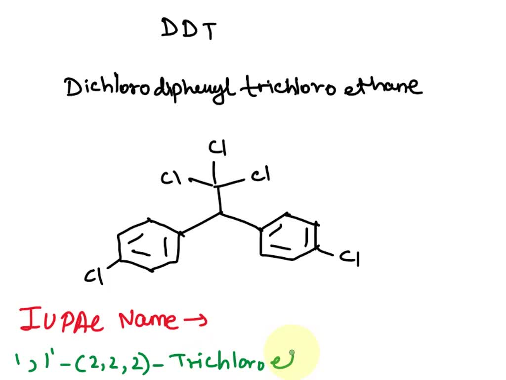 01120 U) LUTOHCI - Draw the structure of D.D.T. Write its environmental  effects