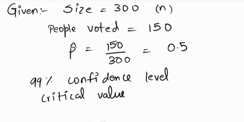 out-of-300-people-sampled-150-voted-in-the-last-election-based-on-this-construct-a-99-confidence-interval-for-the-true-population-proportion-of-people-who-voted-in-the-last-electiongive-your-24336