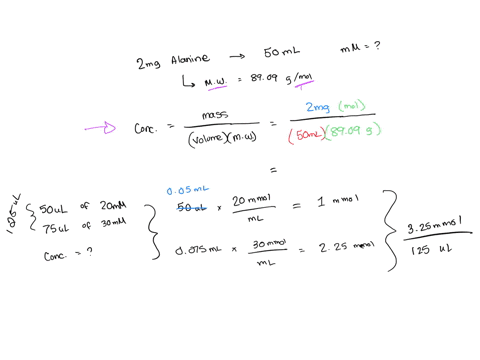 part-1-in-a-solution-using-2-mg-of-the-amino-acid-alanine-and-enough-water-to-create-a-final-volume-of-50-ml-what-is-the-final-concentration-in-mm-of-this-amino-acid-solution-part-2-50-l-of-48351