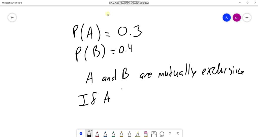 SOLVED: Assume That We Have Two Events, A And B That Are Mutually ...