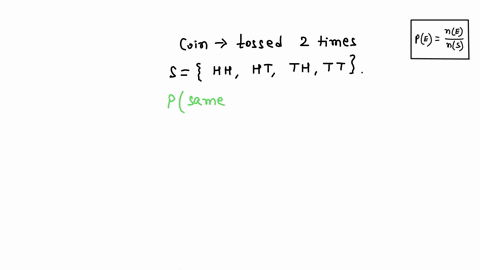 a-fair-coin-is-tossed-two-times-in-succession-the-sample-space-of-equally-likely-outcomes-is-hh-ht-th-tt-find-the-probability-of-getting-the-same-outcome-on-each-toss-89156