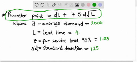 a-products-usage-is-normally-distributed-with-a-weekly-average-demand-of-2000-units-and-a-weekly-standard-deviation-of-125-the-products-lead-time-is-4-weeks-currently-the-reorder-point-for-t-91799