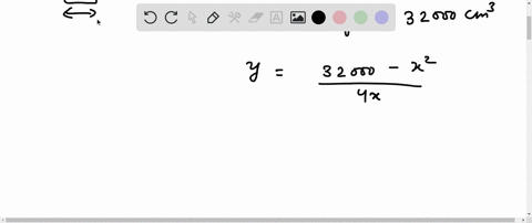 a-box-with-a-square-base-and-open-top-must-have-a-volume-of-32000-cm-find-the-dimensions-of-the-box-that-minimize-the-amount-of-material-used-in-its-construction-20843