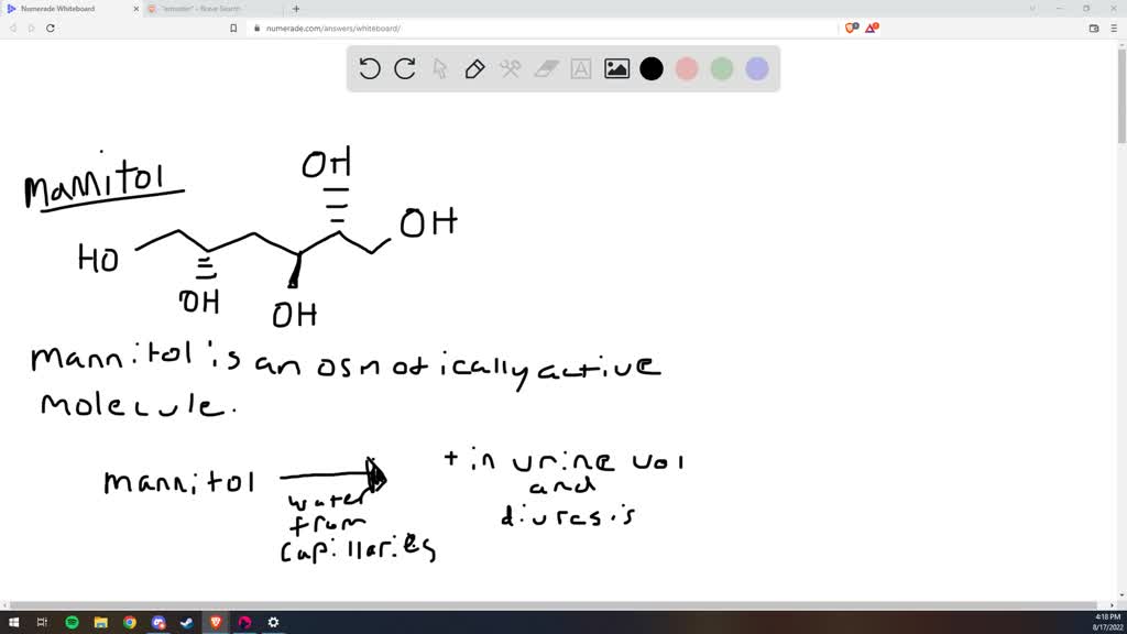 SOLVED: Mannitol is a sugar that is filtered but not reabsorbed by the ...